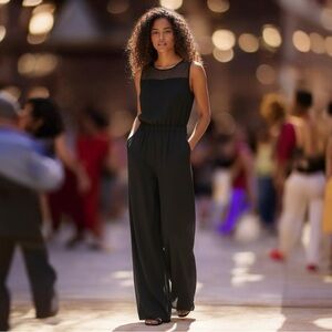 BCBGMaxAzria Black Sleeveless Jumpsuit